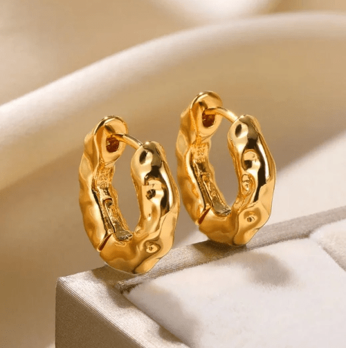 Earring Chic Round Gold Trendy Fashion Jewelry