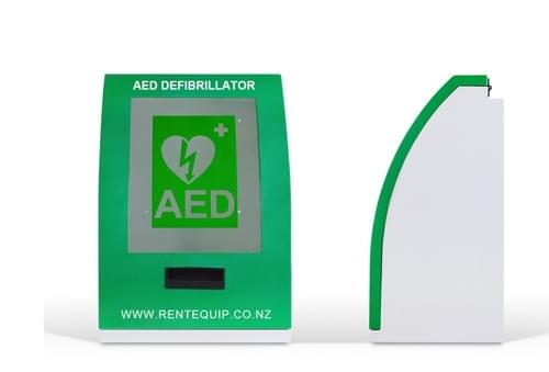 AED DEFIBRILLATOR WALL UNIT (GREEN) - Outdoor Wall Unit (Waterproof)