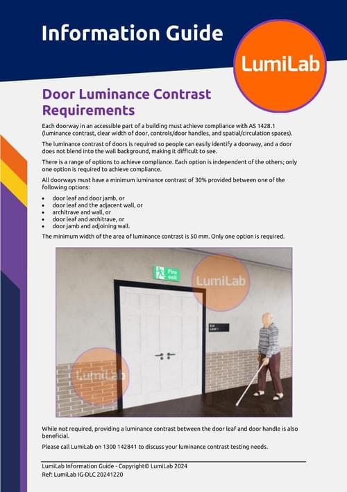 Information Guide: Door Luminance Contrast Requirements (Digital Download)
