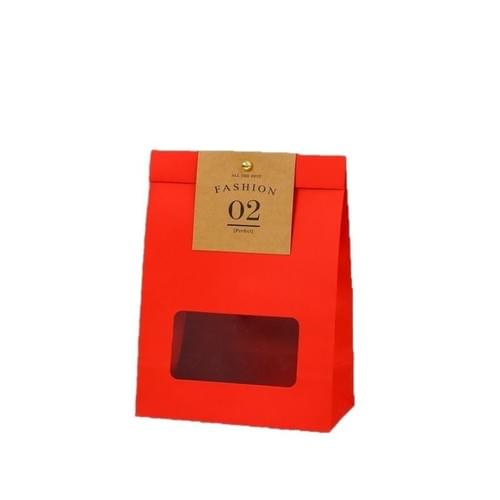 Window Kraft Paper Bag Door Gift Packaging Header Card Nougat Cookies Food Packaging Bag