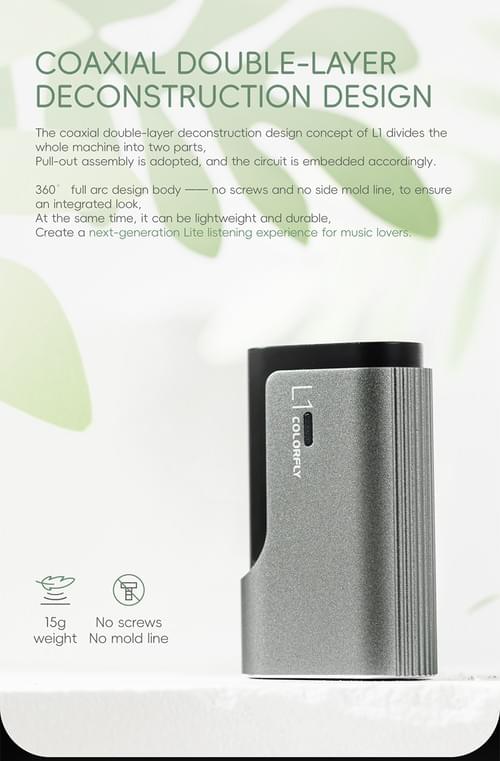 COLORFLY L1 Portable HiFi Dac Headphone Amp PCM 32bit/768kHz with USB Input and 3.5mm/4.4mm