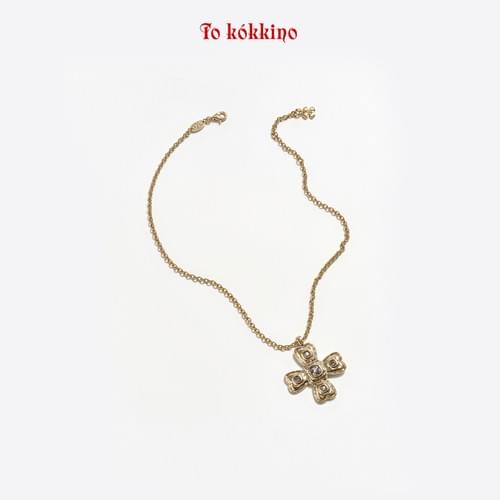 tokokkino* Champagne Gold Mini Four-Sided Bowknot Necklace