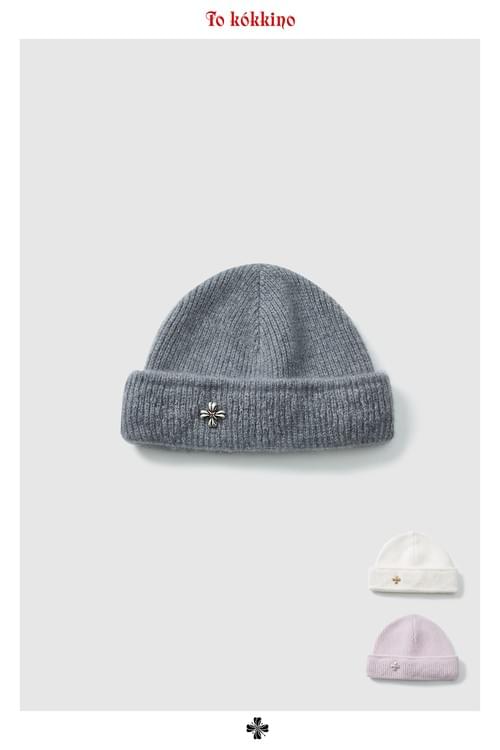 Tokokkino* Cashmere 3D Heart Metal Woolen Hat *Super Grade A Cashmere