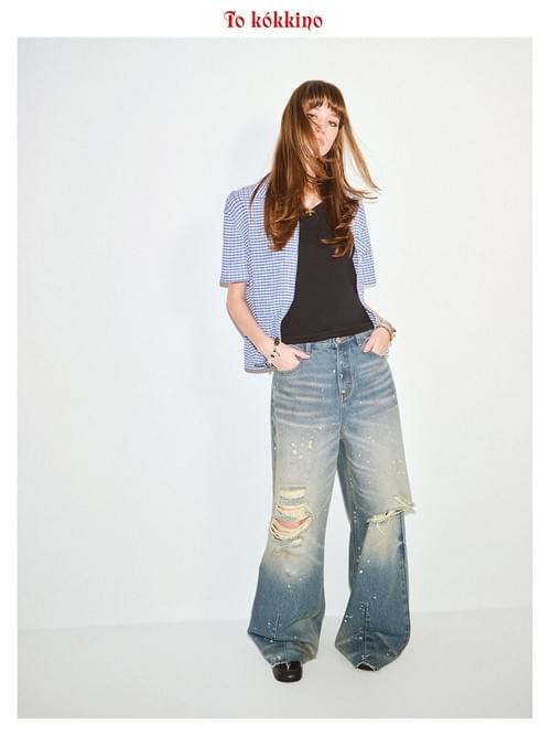 tokokkino「Crevice Shallow Tide」Ripped 028 Denim Pants