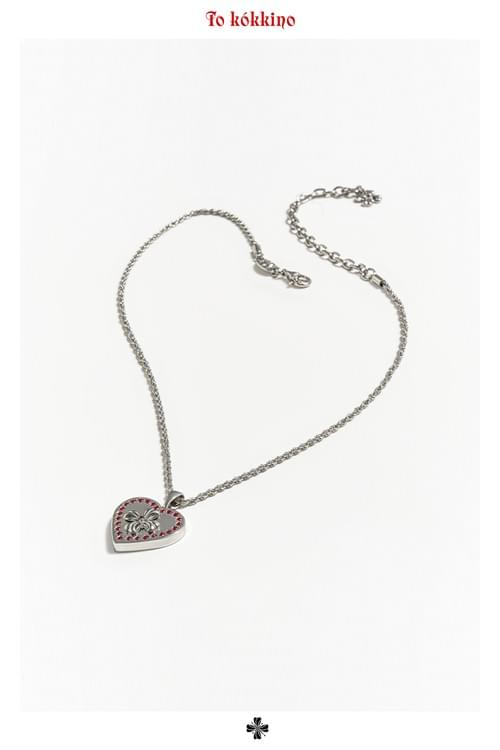 tokokkino* Ruby Starry Heart Necklace