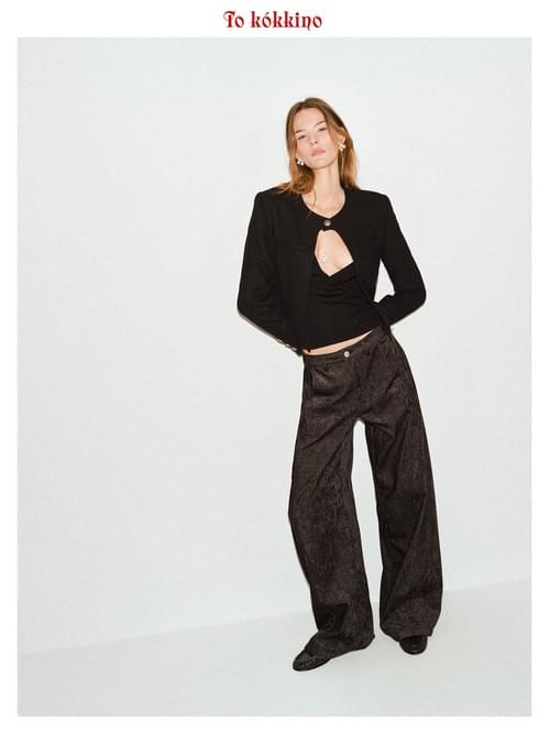 tokokkino "Night Tide" Micro-Scythe Velvet Denim Pants
