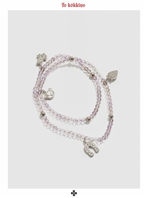 tokokkino 'Tipsy Alice' Amethyst Sterling Silver Pendant Long Necklace*Eternal Series