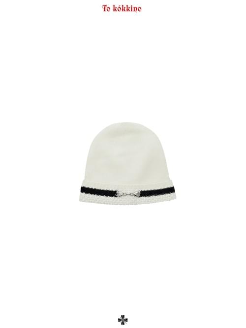 tokokkino "Black & White Holiday" Cashmere-Wool Contrast Knit Beanie