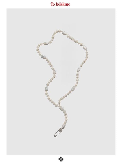tokokkino 'Industrial Dream' Brooch Baroque Pearl Long Chain