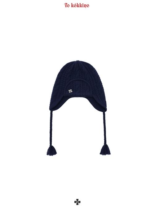 tokokkino "Deep Sea Sailor" Wool Hand-Cabled Cord Ear-Flap Hat
