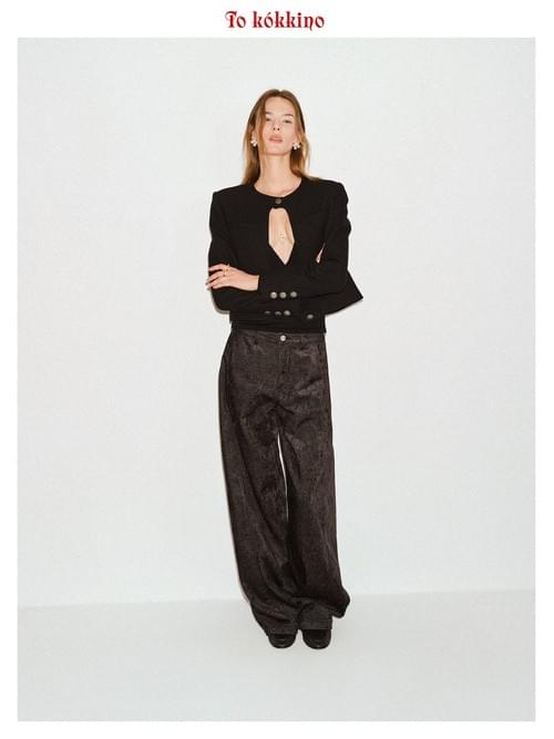 tokokkino "Moon Negative Space" Wool Cropped Coat