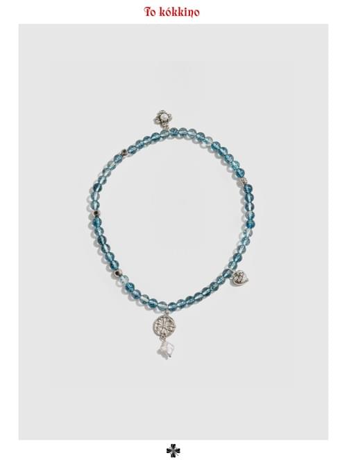 tokokkino「Tide's Edge」Phantom 925 Silver Crystal Retro Pendant Bracelet*Eternal Series