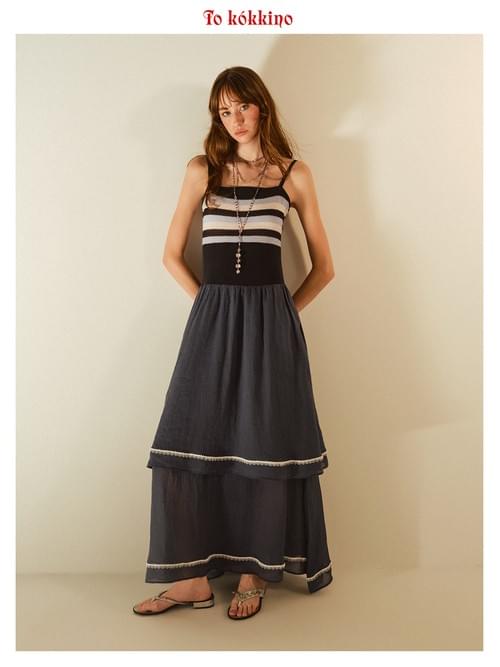 tokokkino「Long Night Floating Layer」Ramie Long Skirt