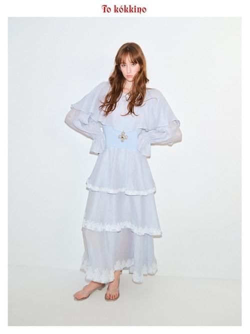 tokokkino「Fallen Cloud」Hemp Linen Cake Maxi Dress