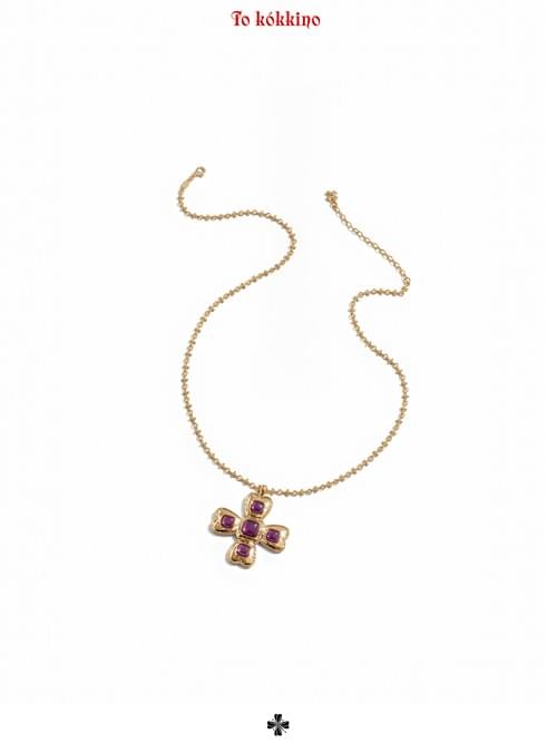 tokokkino "Violet Secret Letter" Purple Bow Flower Necklace