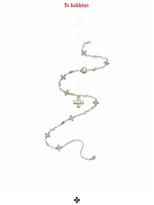 tokokkino "Butterflies in the Stomach" Antique Silver Bow Flower Necklace