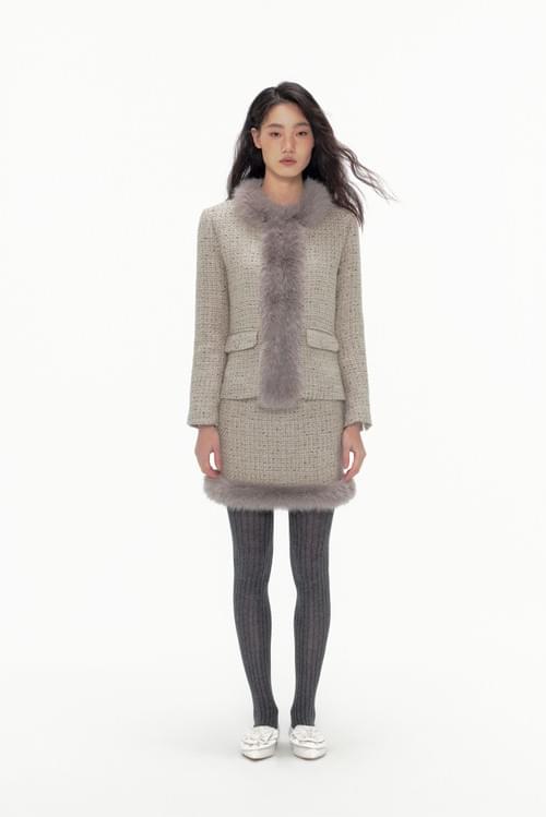 Multicolored wool fluffy suit
