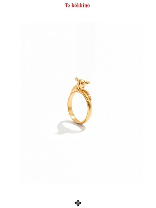 tokokkino "Unfinished Leap" 925 Sterling Silver Fawn Ring