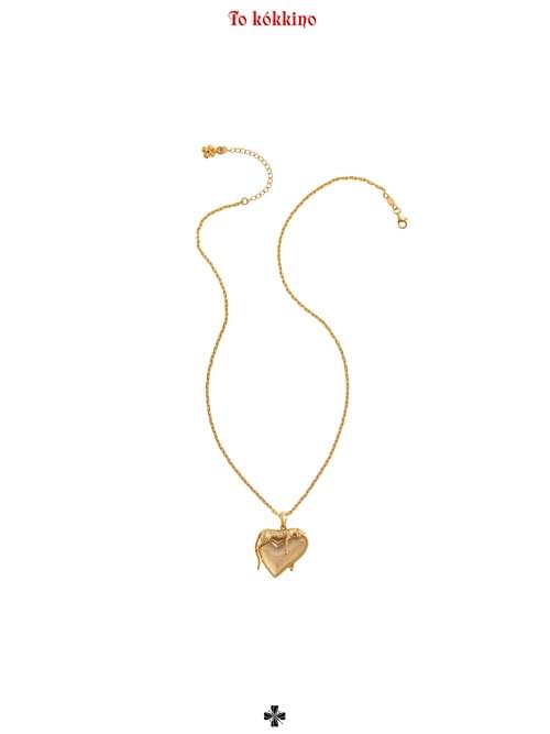 tokokkino "Before Taming the Beast" Antique Gold Cheetah Heart Necklace