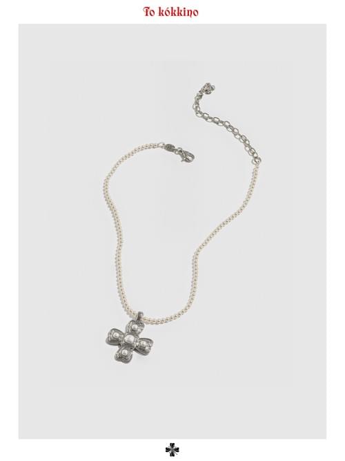 tokokkino「Silver Mist Docking」Butterfly Knot Pearl Necklace