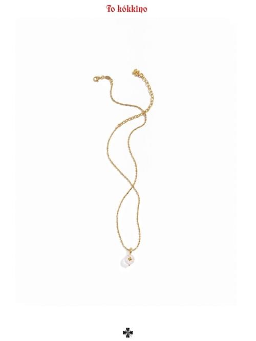 tokokkino "Wasteland Specimen" Polished Gold White Crystal Necklace