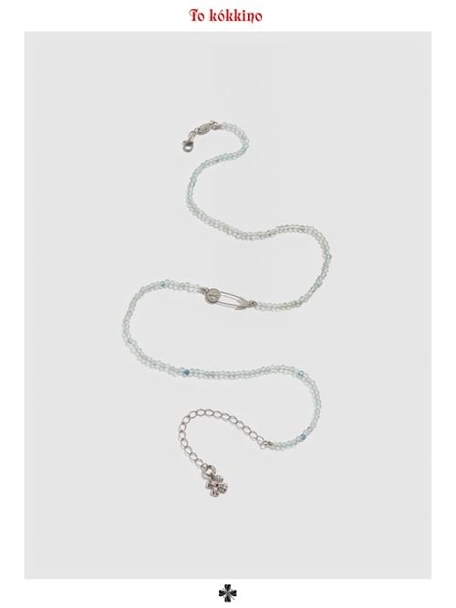 tokokkino 'Edge of the Ebb' Aquamarine 925 Silver Brooch Necklace *Eternal Series