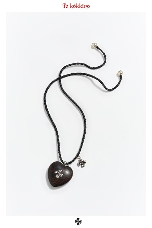 tokokkino* Leather Cord Purple Sandalwood Necklace