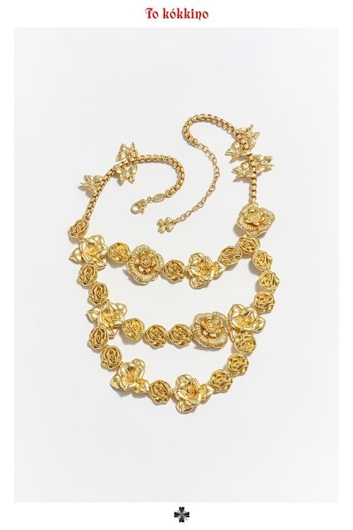 tokokkino* Floral Wreath Necklace