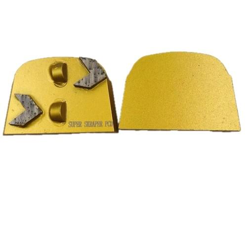 PCD Coating Removal Shoe for Lavina Grinder — 2 Arrow PCD + Scraper Bar (Super Scraper)
