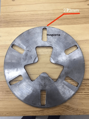 270mm QC Plate for htc grinder to use husqvarna/scanmaskin metal tools