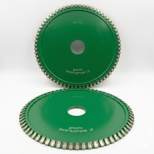 Custom Diamond Profile Wheel for Granite Slab Edge – 1/4 Curve R20, D450/60mm