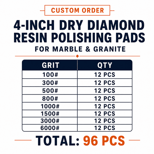 Custom Order – 4" Dry Diamond Polishing Pads – 96 PCS