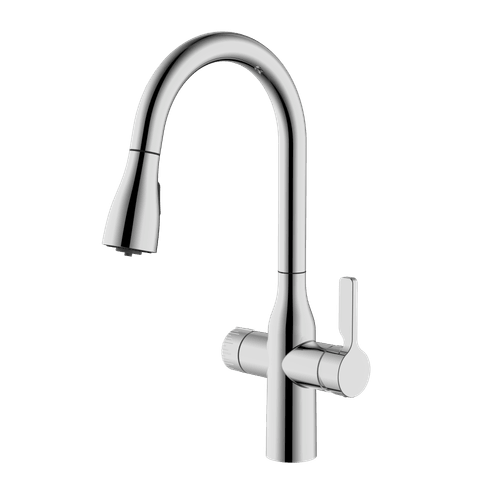 Dual-Waterway Workstation Kitchen Faucet with Integrated High-Temp Sink Rinser | 308AA033