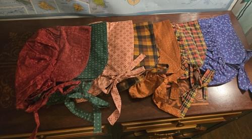 Ladies Cotton Sunbonnets - Toddler to Pre-Teen Size