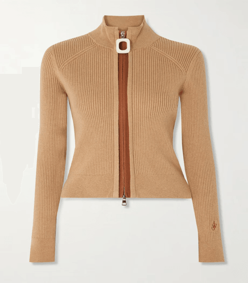 ANT- Ribbed Cotton-Blend Cardigan