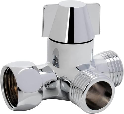 NearMoon Solid Brass G1/2" Shower Arm, 3-Way Diverter Valve for Handheld and Fixed Spray Head