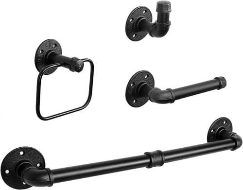 NearMoon 4 Pieces Industrial Pipe Bathroom Hardware Set