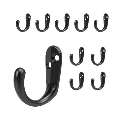 Coat Hooks Wall Mounted - Heavy Duty Metal Single Prong Robe Hanger Rustproof Wall Hooks
