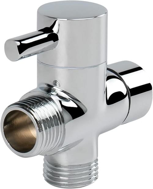NearMoon Solid Brass G1/2" Shower Arm All Metal Universal 3-Way Diverter Valve for Handheld