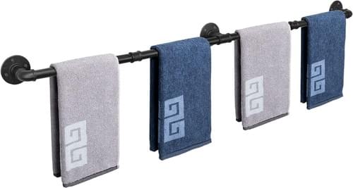 NearMoon 60 Inch Industrial Pipe Towel Bar, Heavy Duty Bathroom Hardware Towel Holder Accessory