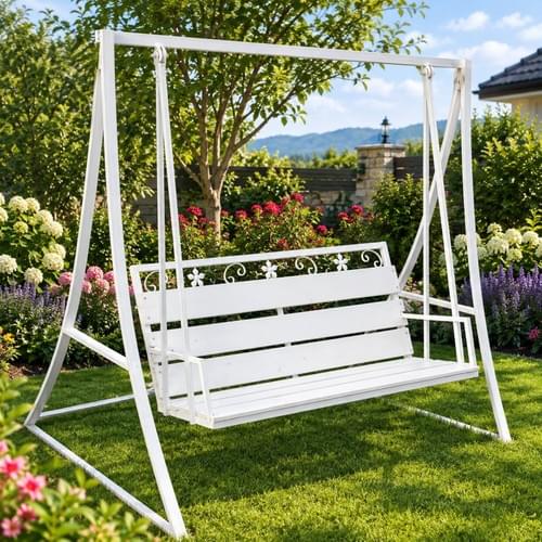 White Garden Swing