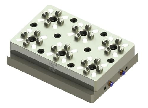 PA-10002K 6-in-1 Tiny Pneumatic Chuck | High-Density Workholding | EROWA Space-Saving Alternative