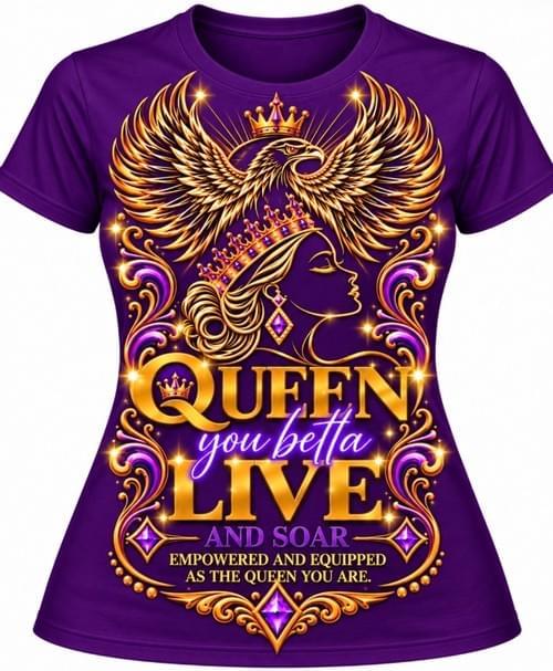 Purple: Queen You Betta Live T-Shirt