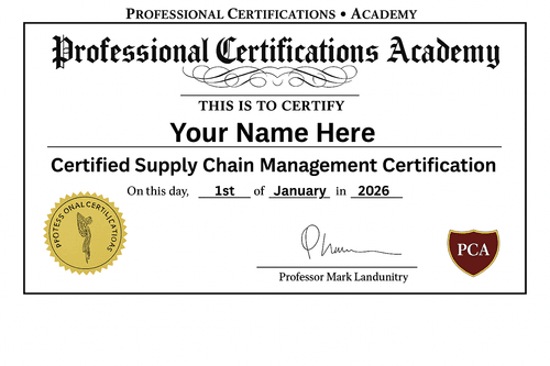 Certified Supply Chain Management Certification