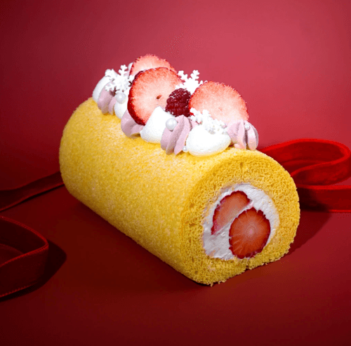 Bûche de Noël Fraises - 聖誕草莓蛋糕卷