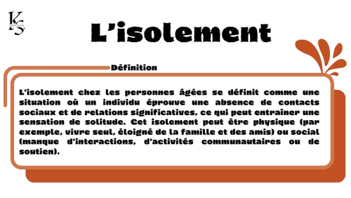 L'isolement
