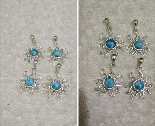 Larimar sunshine pendants