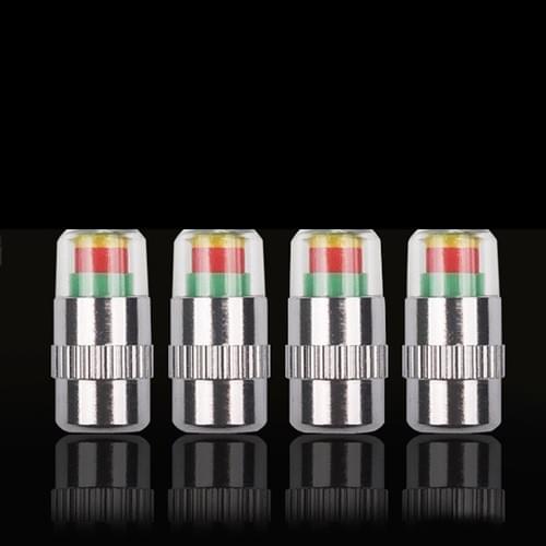 Fits for Universal Visual Tire Pressure Monitor Valve Caps - 4pcs Set with Anti-theft Wrench