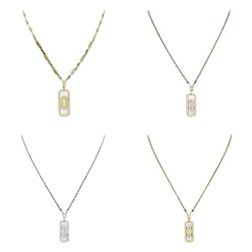 Geometric Link Pendant Necklaces