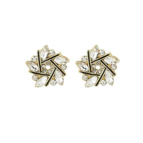 Crossed Line Stud Earrings — Night Shift Collection